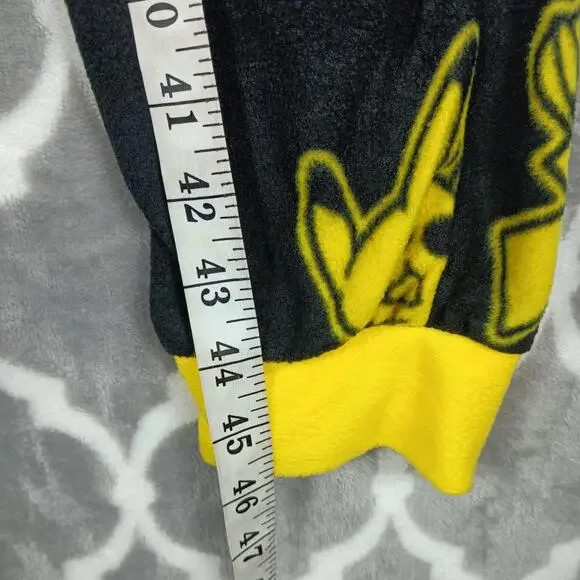 Pokemon Pikachu One Piece Pajamas Youth Medium 8/10 Black Yellow Hooded Fleece - Picture 7 of 9
